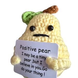 Handmade Crochet Pear Emotional Support Desk Toy Positive Energy